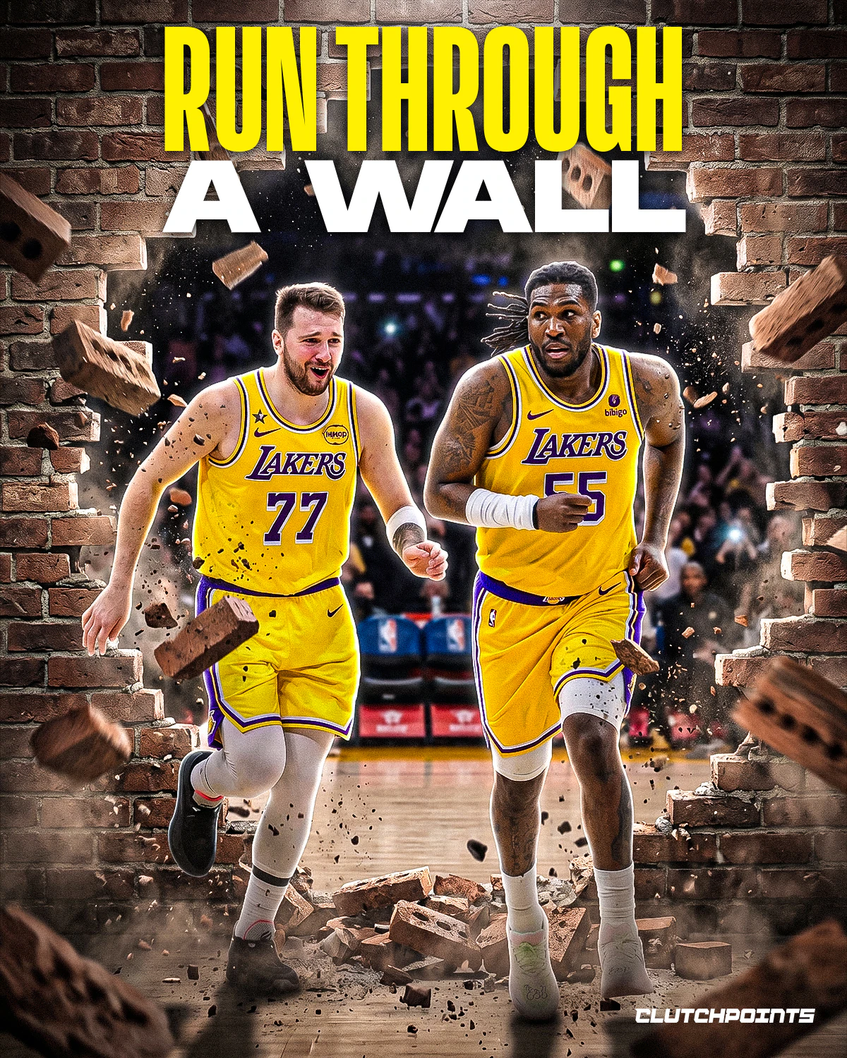 Lakers Run Through A Wall